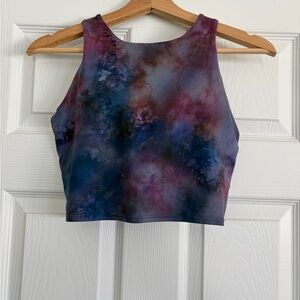Athleta Multicolor Tie-Dye Cropped Tank Top in Blue, Purple, Pink